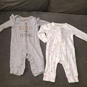 Baby girl footless sleepers